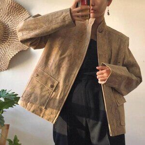 vintage snakeskin genuine leather jacket